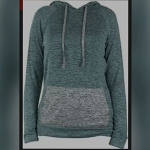 Hello Mello Carefree Threads mint hooded shirt S